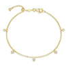 Dangling Hearts Bolo Bracelet in 14K Yellow Gold-Plated Sterling Silver