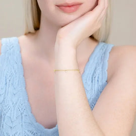 Dangling Hearts Bolo Bracelet in 14K Yellow Gold-Plated Sterling Silver