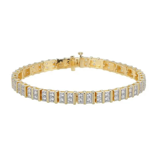 Timeless Channel Set Lab-Created Diamond Tennis Bracelet