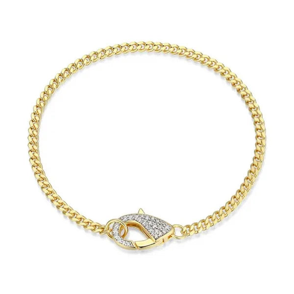 Pave Clasp Lab-Created Diamond Bracelet