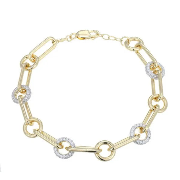 Circlet Paperclip Lab-Created Diamond Bracelet