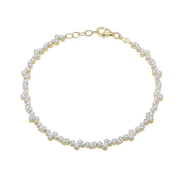 Pear/Round Lab-Created Diamond Tennis Bracelet