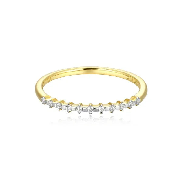 Lab-Created Diamond Stackable Ring in 14K Yellow Gold-Plated Sterling Silver