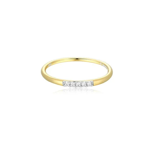 Lab-Created Diamond Line Stackable Ring in 14K Yellow Gold-Plated Sterling Silver