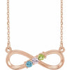 14K Rose 3-Stone Infinity-Inspired Family 18" Necklace Mounting
