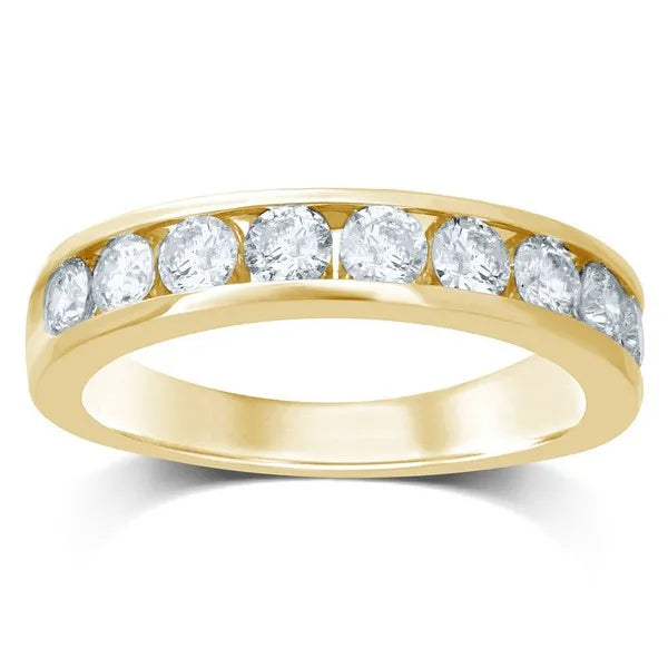 14k 0.27ct Diamond Ladies Band (9 Diamond Stones)