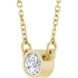 14K Yellow 1/4 CT Natural Diamond Solitaire 18" Necklace