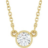 14K Yellow 1/4 CT Natural Diamond Solitaire 18" Necklace