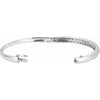 14K White 1 1/2 ctw Natural Diamond Bangle 7" Bracelet