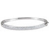 14K White 1 1/2 ctw Natural Diamond Bangle 7" Bracelet