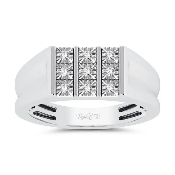 10k 0.15ct Diamond Men's Ring