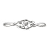 14K White .05 ctw Natural Diamond Floral Cuff 6" Bracelet