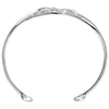 14K White .05 ctw Natural Diamond Floral Cuff 6" Bracelet