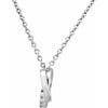 14K White .06 ctw Natural Diamond Circle 18" Necklace