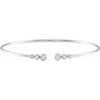 14K White 1/4 ctw Natural Diamond Cuff 7" Bracelet