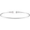 14K White 1/4 ctw Natural Diamond Cuff 7" Bracelet
