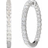 14K White 3 ctw Natural Diamond Inside-Outside Hinged 30 mm Hoop Earrings