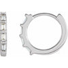 14K White 1/10 ctw Natural Diamond Huggie Earrings