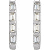 14K White 1/10 ctw Natural Diamond Huggie Earrings