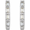 14K White 1/10 ctw Natural Diamond Huggie Earrings
