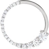 14K White 1/2 ctw Natural Diamond Journey Circle Pendant