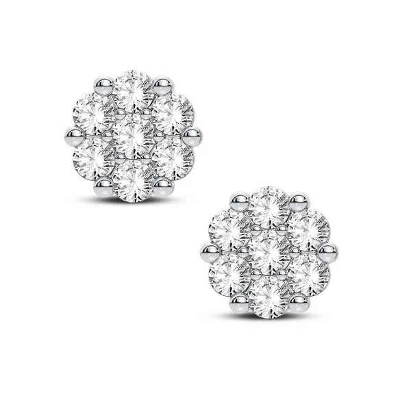 14k 0.69ct Lab Grown Flower Earring