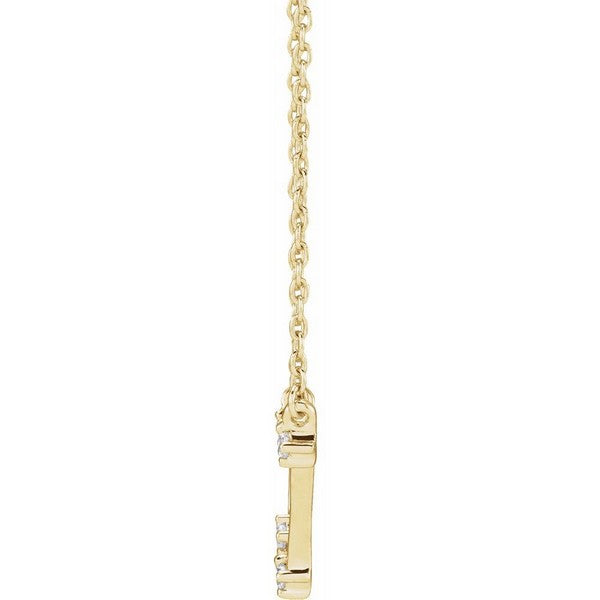 14K Yellow 1/10 ctw Natural Diamond Aquarius 16"-18" Necklace