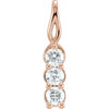 14K Rose 1/2 ctw Natural Diamond Three-Stone Pendant