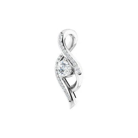 14K White 1/3 ctw Natural Diamond Pendant