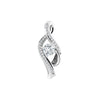 14K White 1/3 ctw Natural Diamond Pendant