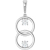 14K White 1/2 ctw Natural Diamond Pendant