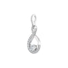 14K White 3/8 ctw Natural Diamond Pendant