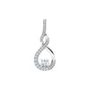 14K White 3/8 ctw Natural Diamond Pendant