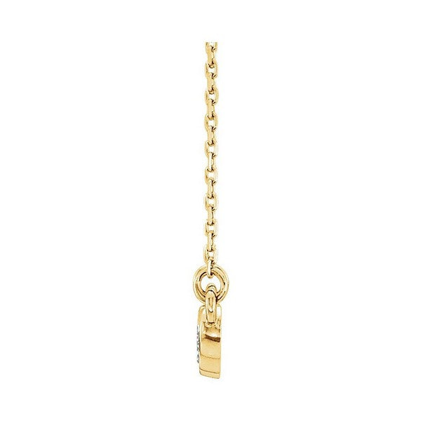 14K Yellow 1/3 ctw Natural Diamond Bezel-Set 16"-18" Necklace