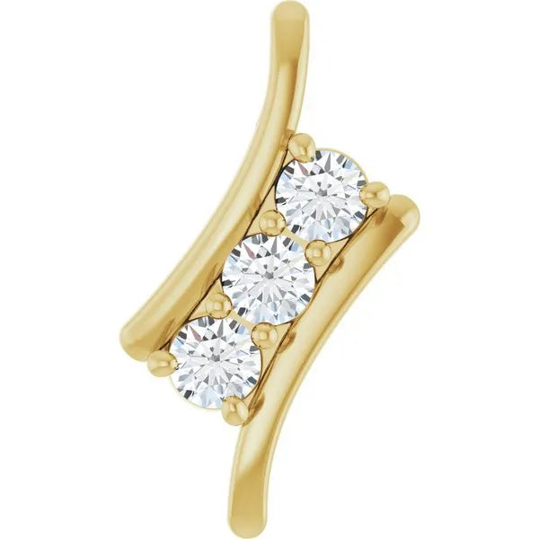 14K Yellow 1/3 ctw Natural Diamond Pendant
