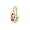 14K Yellow Natural Pink Tourmaline & .03 ctw Natural Diamond Pendant