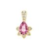 14K Yellow Natural Pink Tourmaline & .03 ctw Natural Diamond Pendant