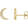 14K Yellow 1/10 ctw Natural Diamond Crescent Moon Earrings