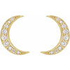 14K Yellow 1/10 ctw Natural Diamond Crescent Moon Earrings