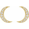 14K Yellow 1/10 ctw Natural Diamond Crescent Moon Earrings