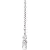 14K White 1/8 ctw Natural Diamond French-Set Bar 18" Necklace