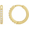 14K Yellow 1/8 ctw Natural Diamond 12.5 mm Huggie Earrings