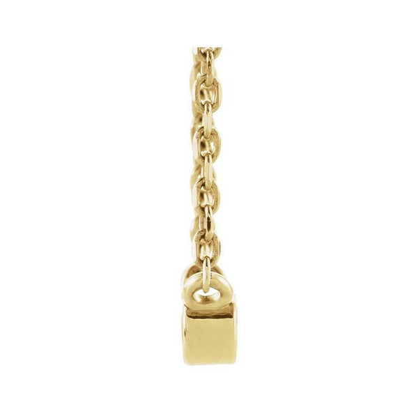 14K Yellow .06 CT Natural Diamond Solitaire 16"-18" Necklace