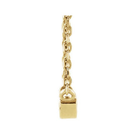 14K Yellow .06 CT Natural Diamond Solitaire 16"-18" Necklace