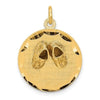 14k Small Solid Engravable Baby Shoes on Disc Charm