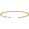14K Yellow 3 ctw Natural Diamond Flexible Bangle 7" Bracelet