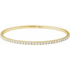 14K Yellow 3 ctw Natural Diamond Flexible Bangle 7" Bracelet