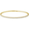 14K Yellow 3 ctw Natural Diamond Flexible Bangle 7" Bracelet