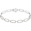 14K White 9/10 ctw Natural Diamond Link 7" Bracelet