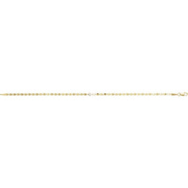 14K Yellow .06 CT Natural Diamond Bezel-Set Link 7 1/2" Bracelet